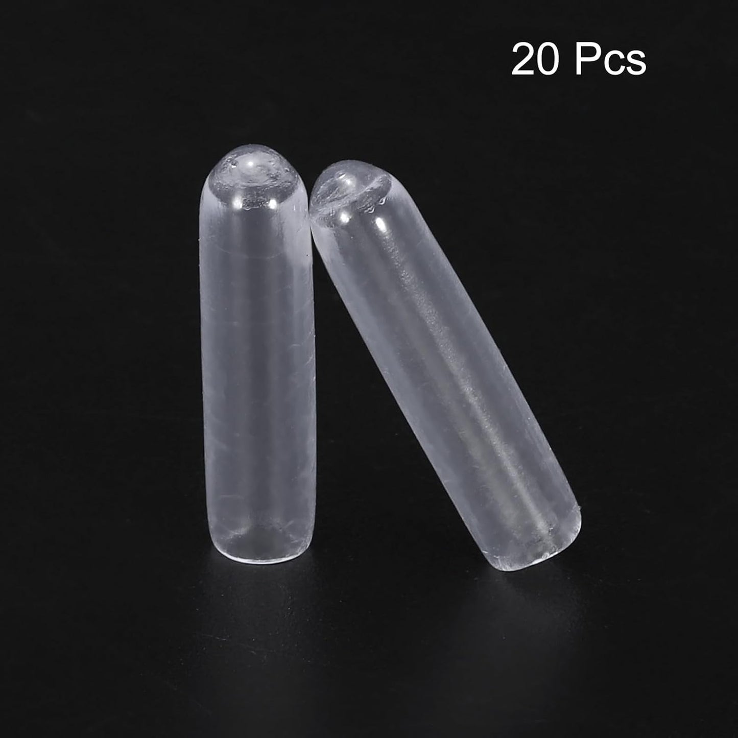 uxcell 20pcs Rubber End Caps 3mm(1/8") ID Vinyl PVC Round Tube Bolt Cap Cover Screw Thread Protectors Clear