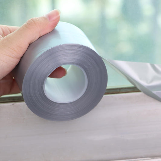 Window Insulation for Winter Weather Sealing Tape 2 Inch x 50 Yards Weather Stripping Residue Free Draft Isolation Sealing Film Tape for Doors Windows and Shower Glass Gaps Gray Color