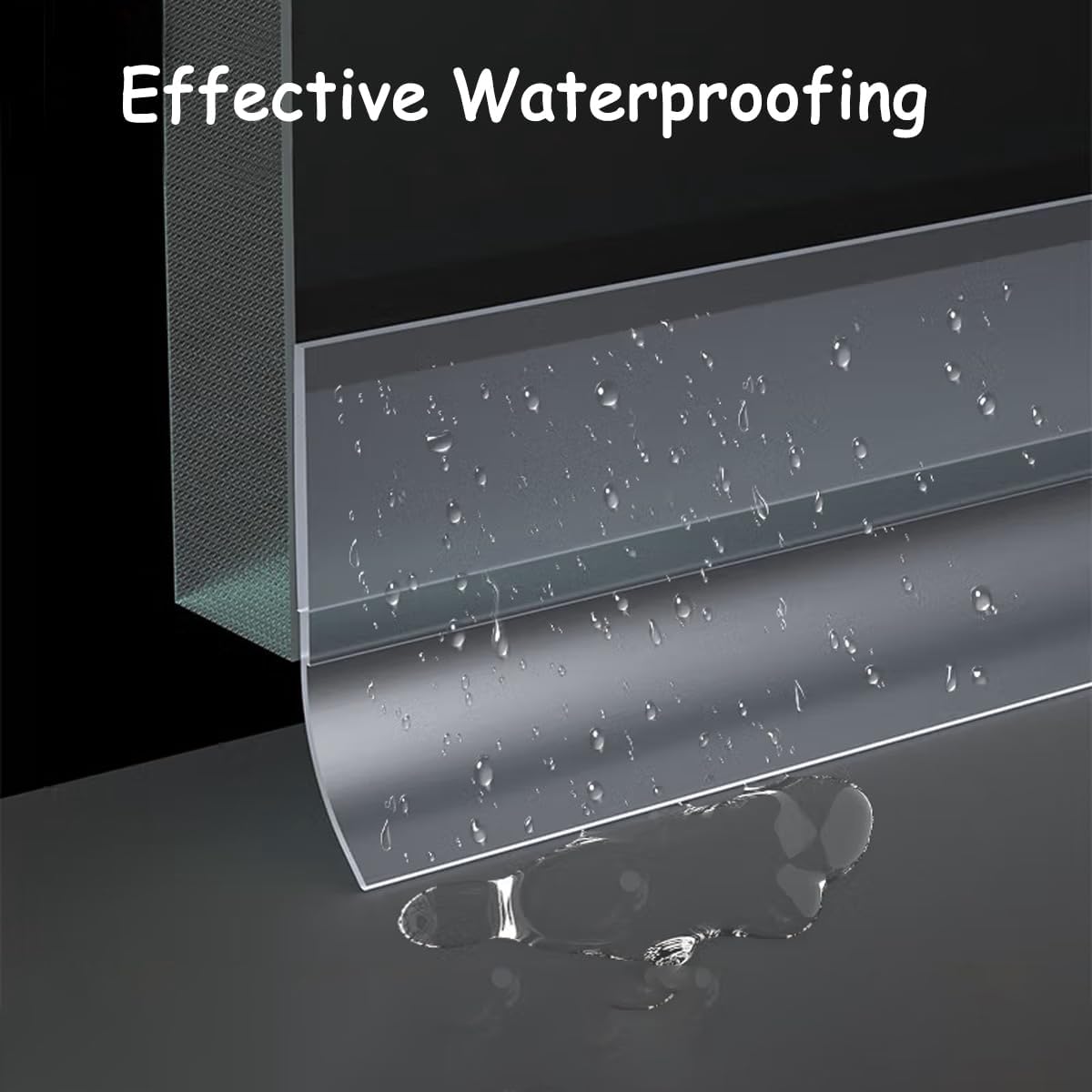 Silicone Weather Stripping, 2 inch (W) x 20 Ft (L) Door Draft Stopper Window Seal Strip for Gaps of Door & Windows, Garage Door Under Bottom, Sealing Tape Shower Doors Sweep, Black