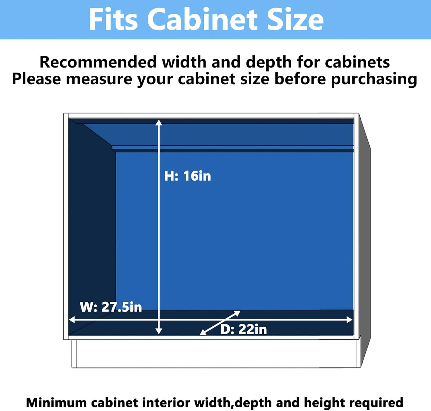 2 Tier Individual Pull Out Cabinet Organizer 27" W x 21½" D, Heavy Duty Cabinet Pull Out Shelves, Slide Out Drawers Organization for Kitchen Cabinets Bathroom