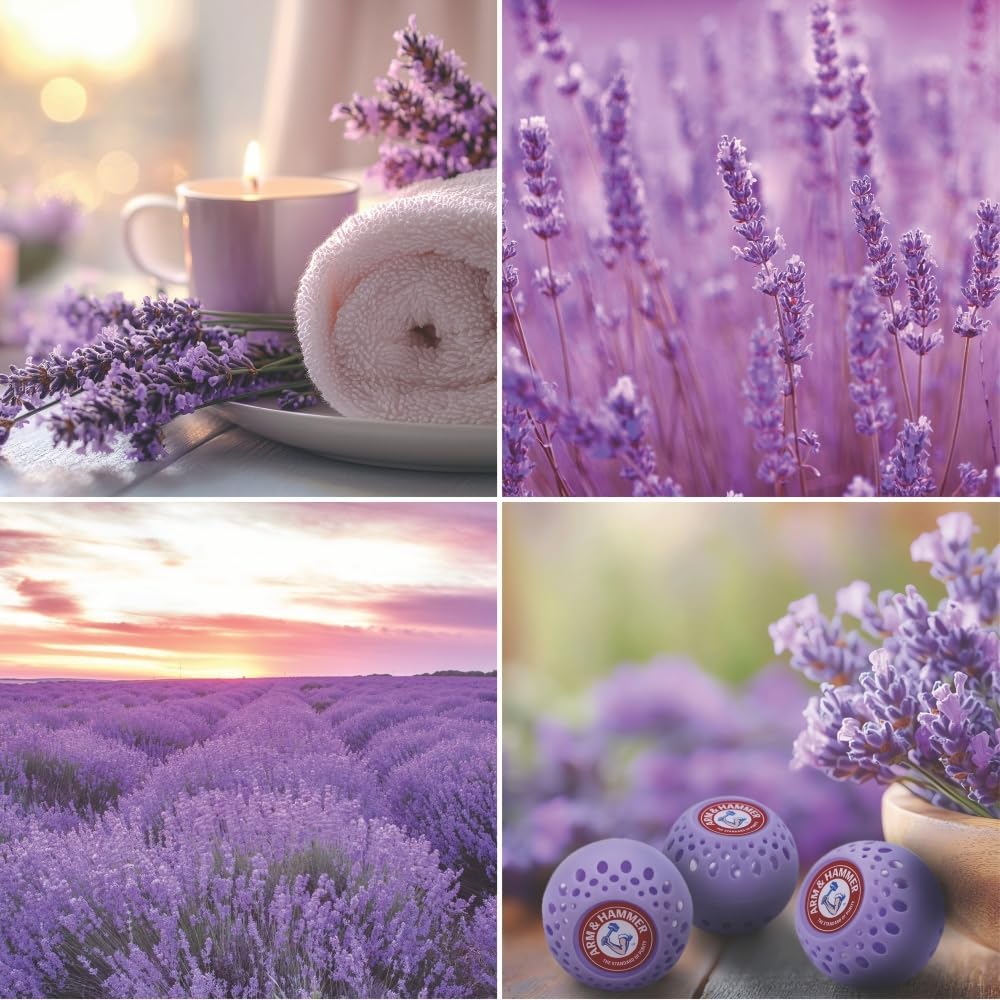 Arm & Hammer Odor Busterz Deodorizing Balls - Air Freshener and Odor Eliminator - Long-Lasting Freshness for Home, Bathroom, Closet, Gym Bags, Sports Gear and More - 3-Count, Calming Lavender Scent