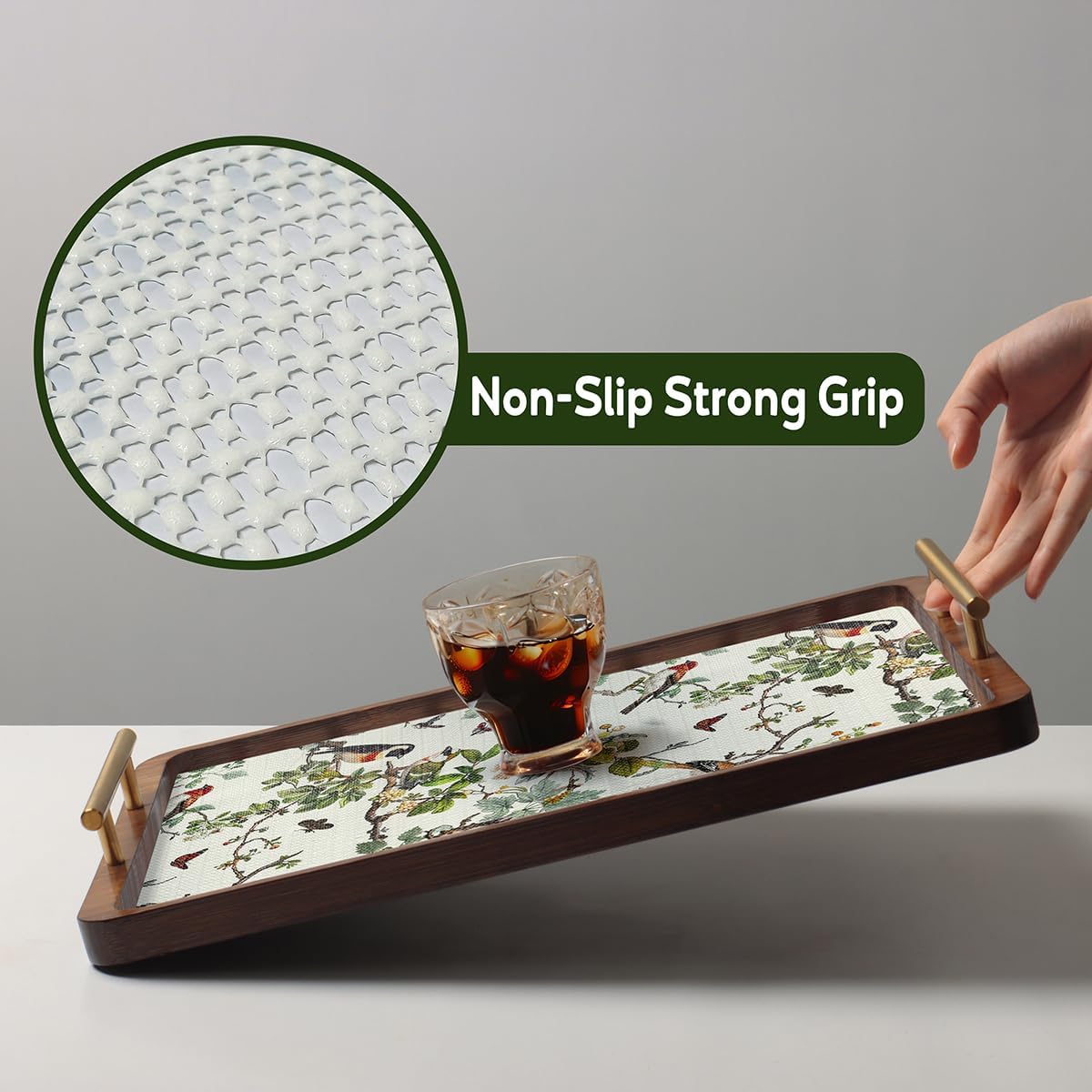 Drawer and Shelf Liner for Kitchen Cabinets Non-Adhesive Cabinet Liner,Non Slip Waterproof Drawer Liner,Easy to Clean Strong Grip Kitchen Liner for Cupboard,Dresser,Shelves (12In x 16.4FT)