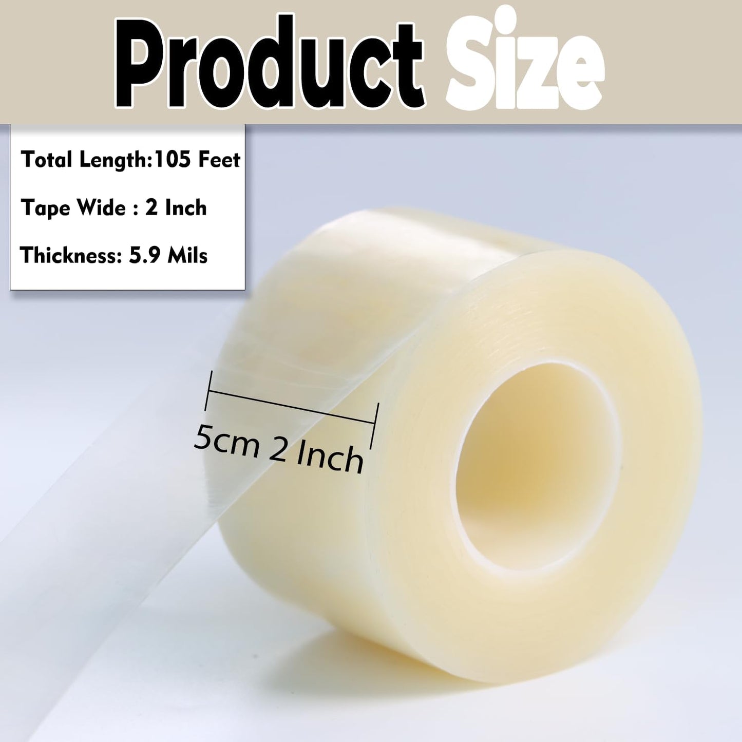 Transparent Window Seal Weather Sealing Tape 2 Inch x 35 Yards Weather Stripping Residue Free Clear Window Insulation Tape for Shower Glass Gaps and Doors Windproof Tape