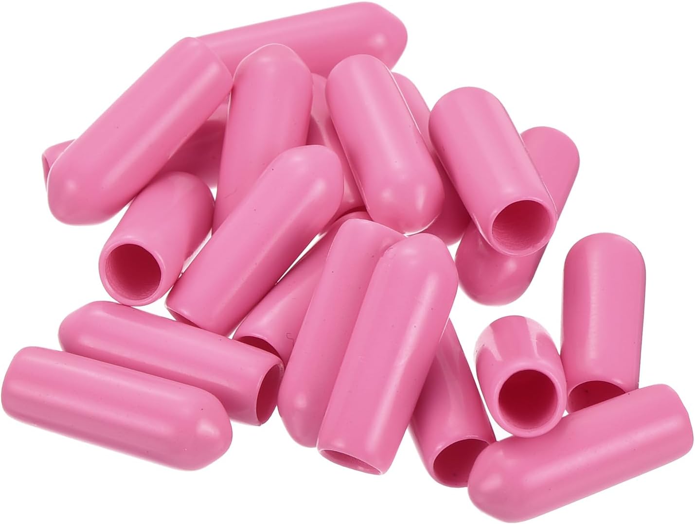 uxcell 20pcs Rubber End Caps 4mm ID Vinyl PVC Round Tube Bolt Cap Cover Screw Thread Protectors Pink