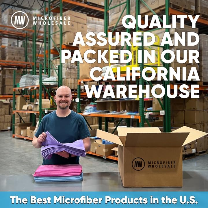 MW Pro Microfiber Cleaning Cloth | Orange | 12 Pack | 16” x 16” | All Purpose Microfiber Towels - Clean, Dust, Polish, Scrub, Absorbent