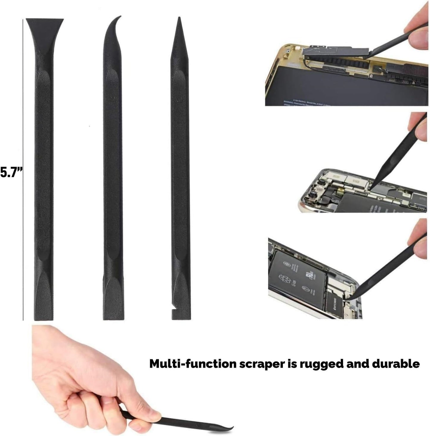 Plastic Scraper Multi-Purpose Scraper Non-Scratch Cleaning Tool Easy to Clean Small and Narrow Spaces and Gaps, Perfect to Remove Stickers, Labels, Oil Stains, Food, Dirt, Etc 3-Pcs