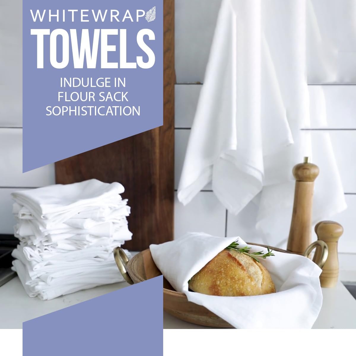 Flour Sack Towels| Tea Towel for Crafts| Kitchen Dish Cotton Blank Towel for Embroidery|Baking Bread Proofing Linen Cover| Thick Absorbent Quick Dry| 2 Pack 33"X38" White