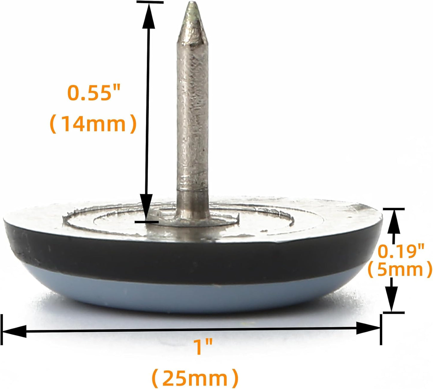 1" Nail on Furniture Sliders (24 Pack) - Furnigear Heavy Duty PTFE (Teflon) Chair Sliders Glides Wooden Furniture Movers Move Your Furniture Easily & Safety - Best Chair Leg Floor Protectors