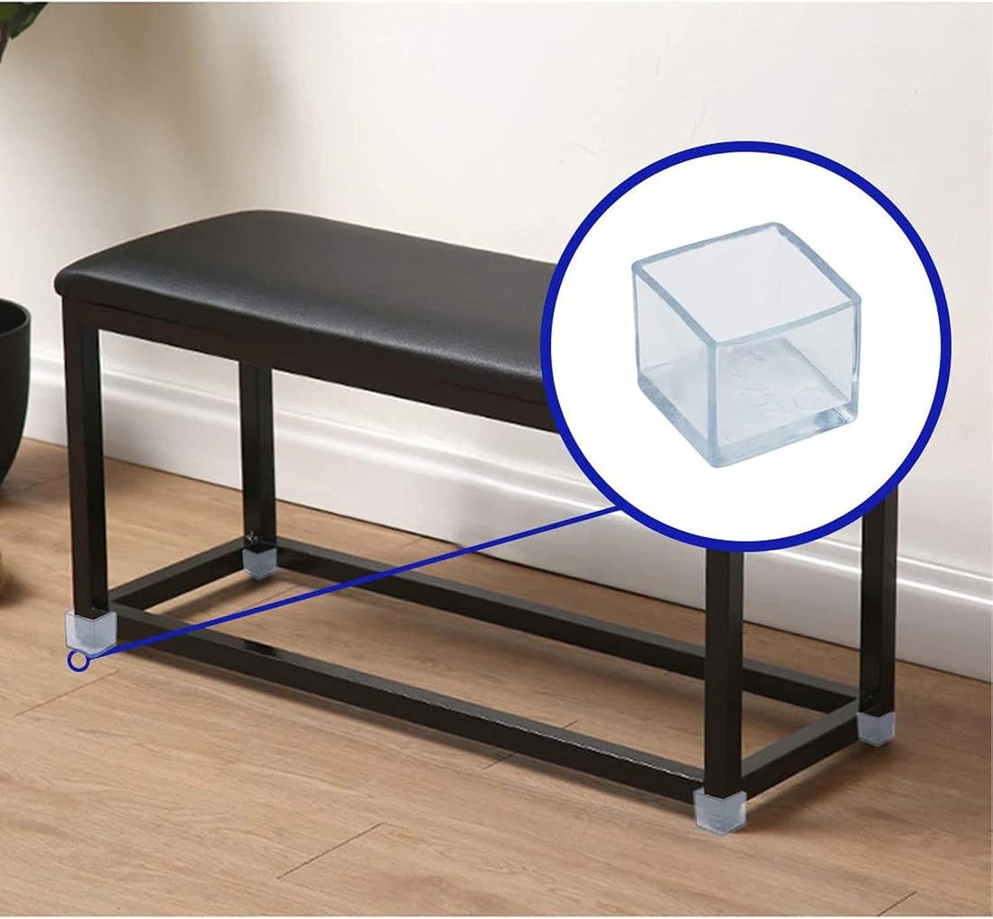 16 Pcs Transparent Square Anti-Slip Rubber Leg Tips Chair Leg Caps Furniture Floor Protectors Chair Table Bar Stool Leg Covers Furniture Leg Cube Feet 0.79 Inch x 0.79 Inch (20 x 20mm)