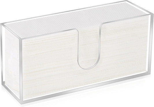 Acrylic Paper Towel Dispenser, Paper Towel Holder Countertop Clear Multi Trifold Napkin Holder, Suitable for Z-fold, C-fold or MultiFold Paper Towels for Bathroom, Toilet, Kitchen