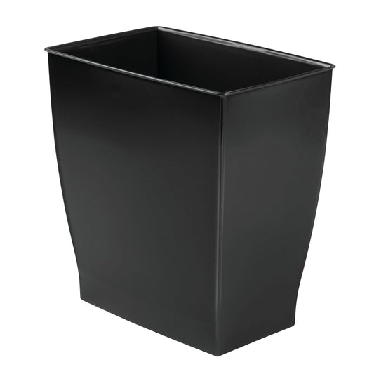 iDesign Small Bathroom Trash Can, Ideal for Primary and Guest Bathroom or Office, Black, Made in USA
