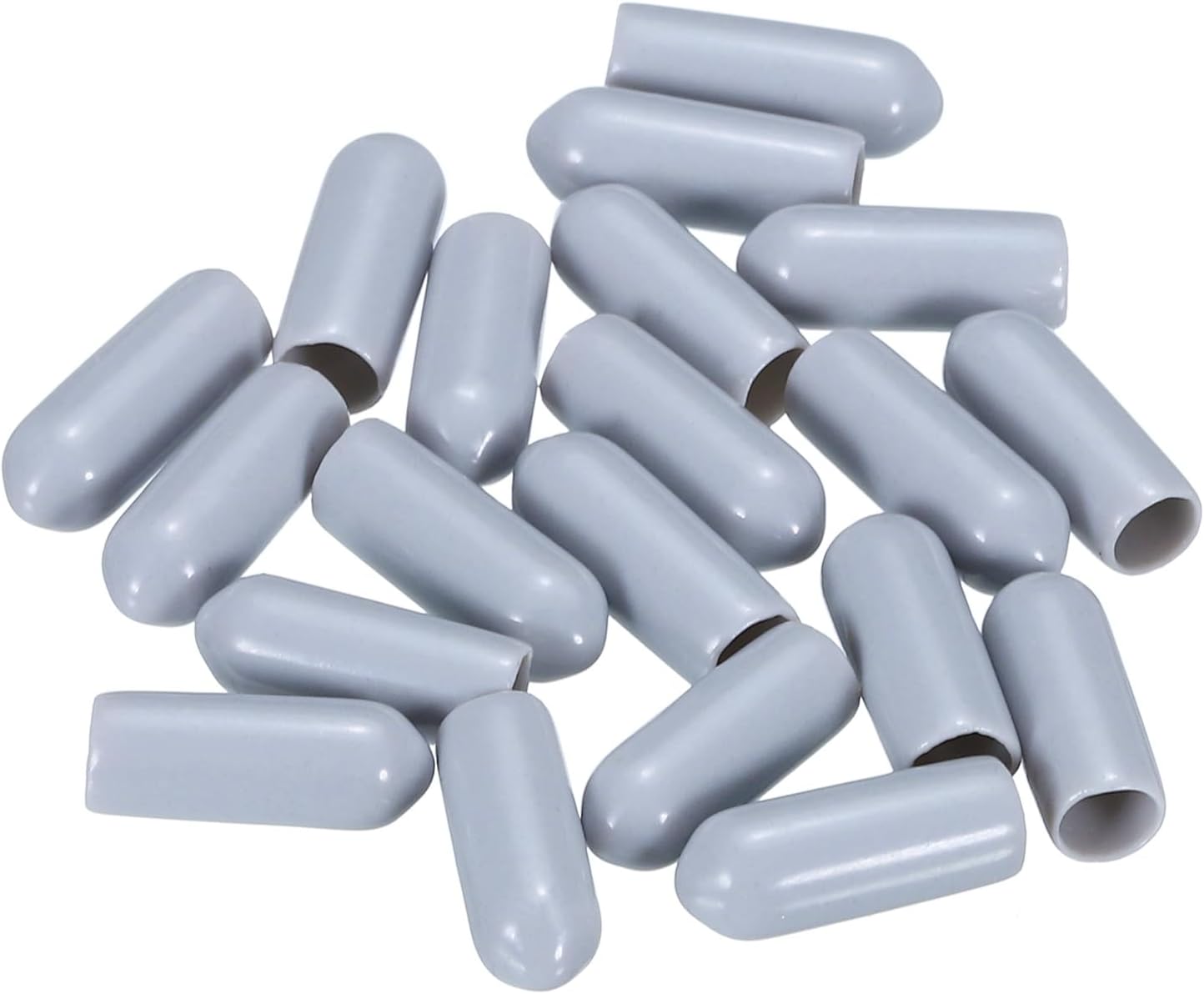 uxcell 20pcs Rubber End Caps 5mm(3/16") ID Vinyl PVC Round Tube Bolt Cap Cover Screw Thread Protectors Grey
