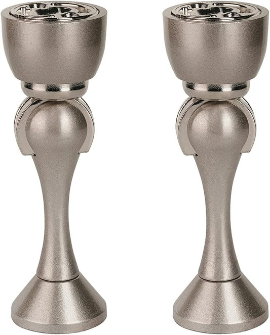 Magnetic Door Stop, Stainless Steel, Magnetic Door Catch, Door Holder, Door Stops, Wall Mounted, Floor Mounted, Door Banging Prevention (Small x 2pack, Satin Nickel)