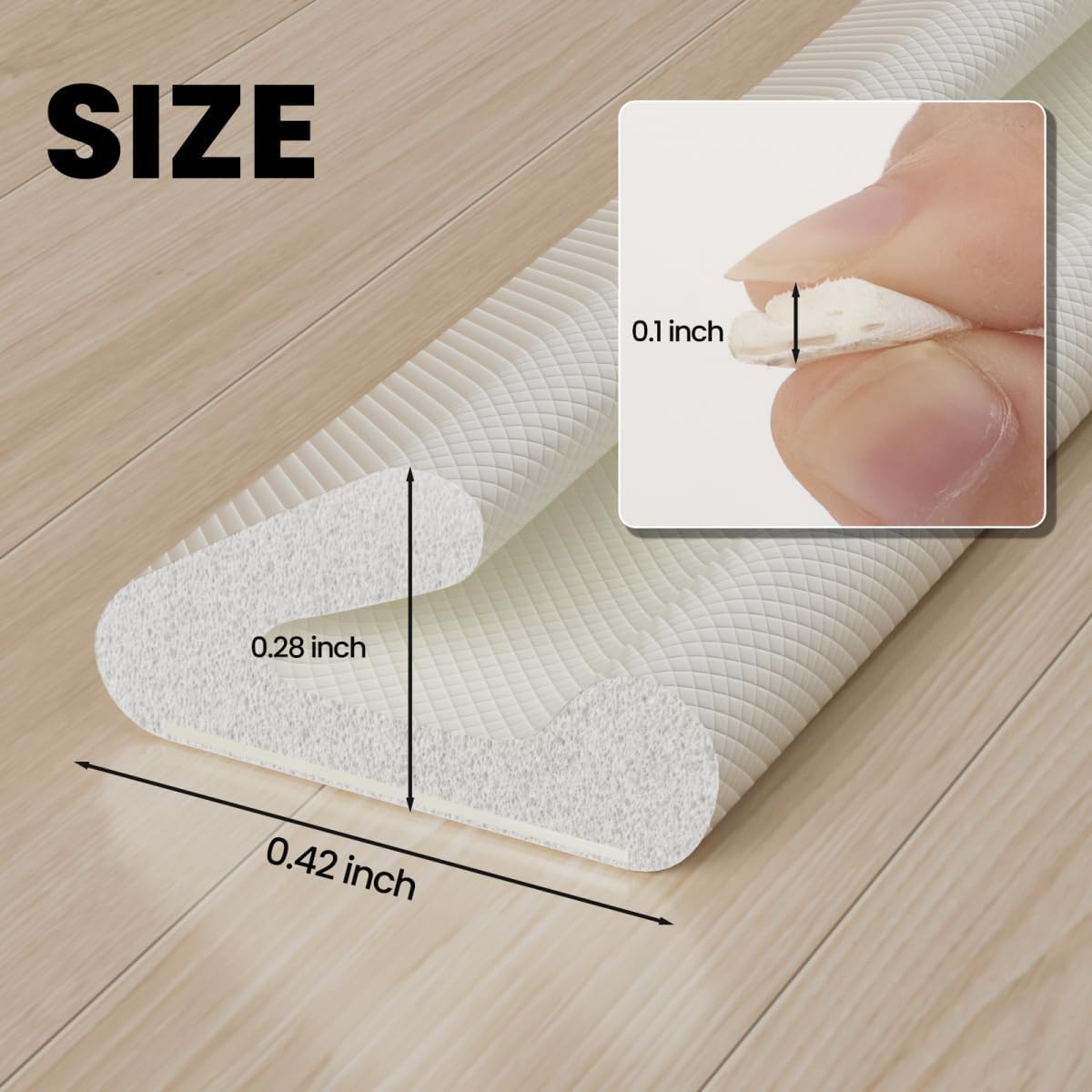 V Shape Foam Weather Stripping Door Frame Seal Strip 33FT White, Draft Stopper, Insulation Winter, Weatherstripping, Gap Sealing, Soundproofing, Self-Adhesive Used for Exterior Front Door Side