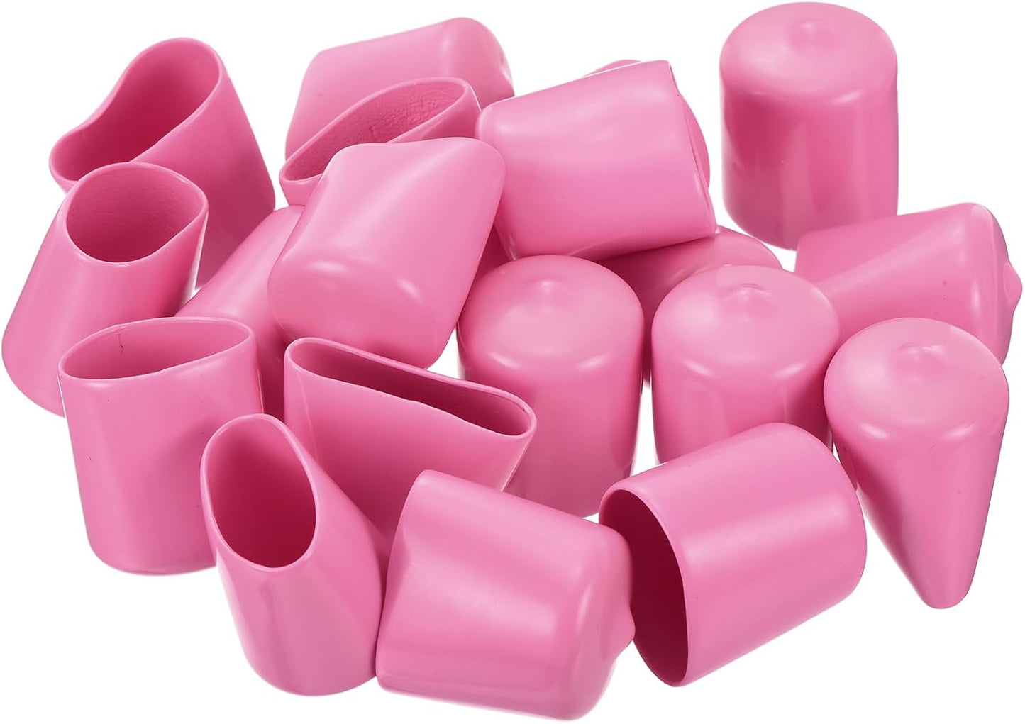 uxcell 20pcs Rubber End Caps 22mm(7/8 inch) ID Vinyl PVC Round Tube Bolt Cap Cover Screw Thread Protectors Pink