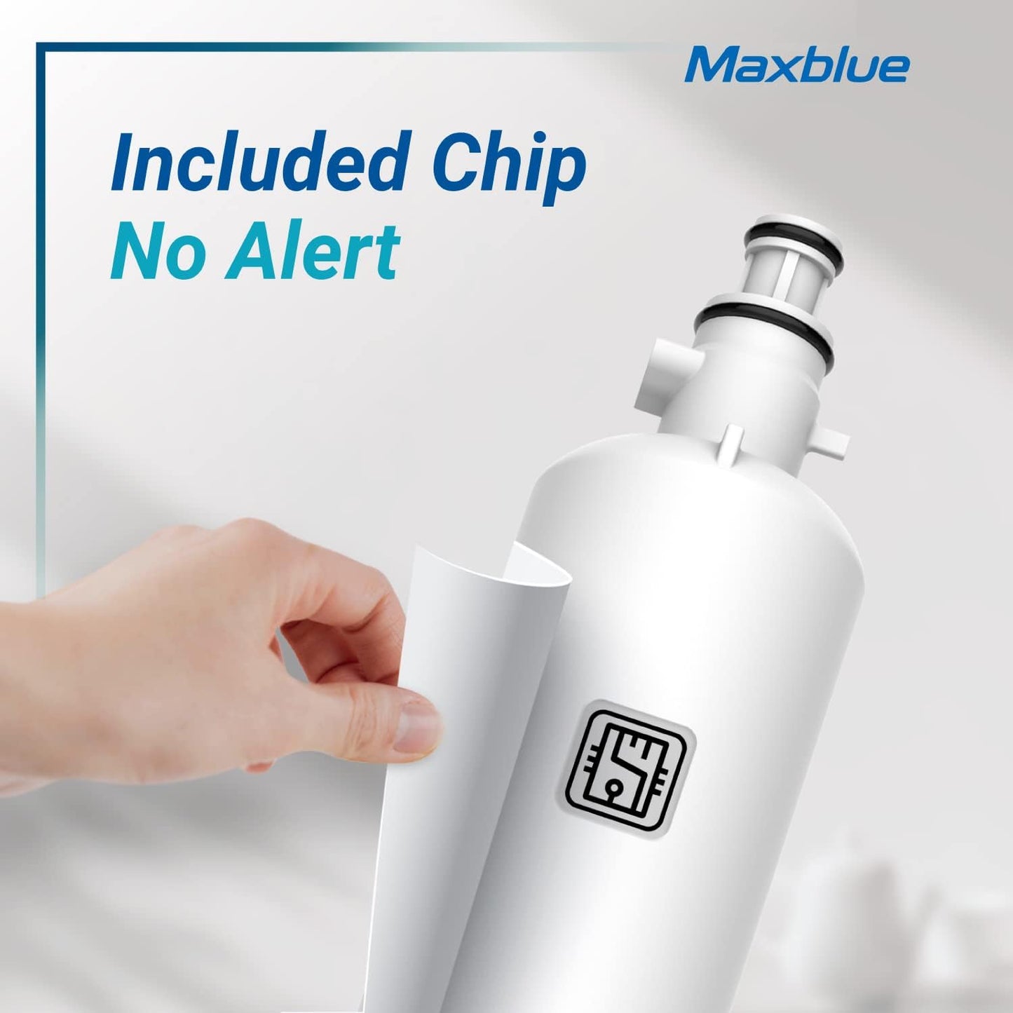 Maxblue Replacement for GE® RPWFE®, RPWF (with CHIP) Refrigerator Water Filter, Compatible with WSG-4, WF277, GFE28GMKES, PFE28KBLTS, GFD28GSLSS, PWE23KSKSS, GYE22HMKES, DFE28JSKSS, 4 Filters