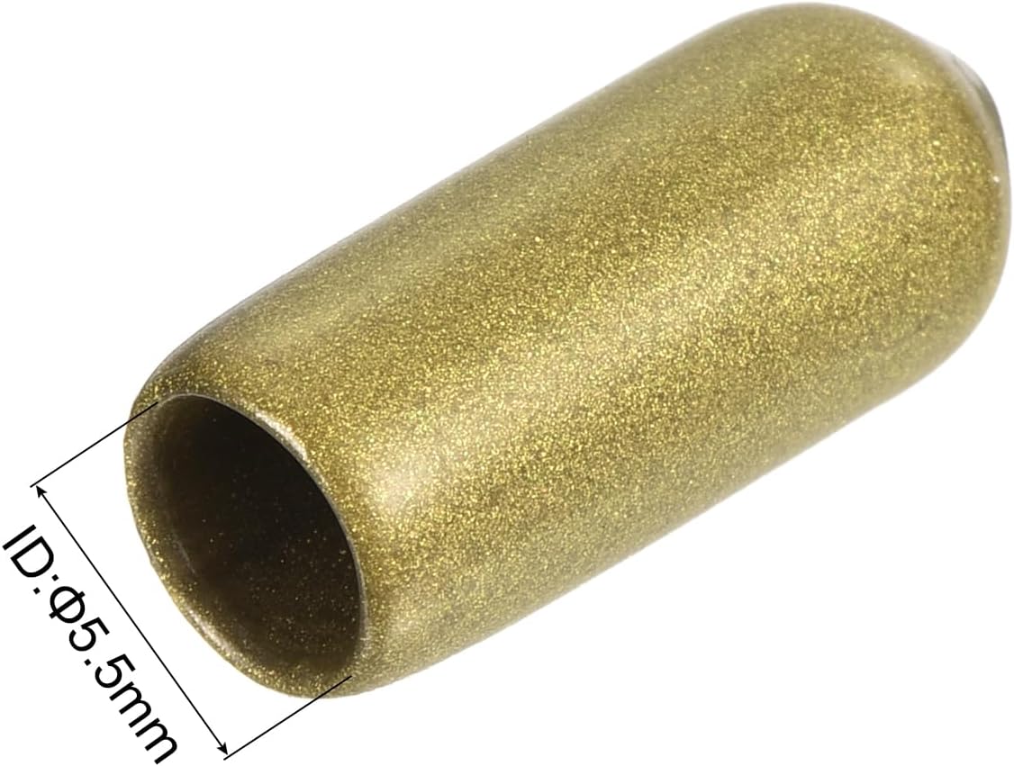 uxcell 20pcs Rubber End Caps 5.5mm ID Vinyl Round Tube Bolt Cap Cover Thread Protectors Gold