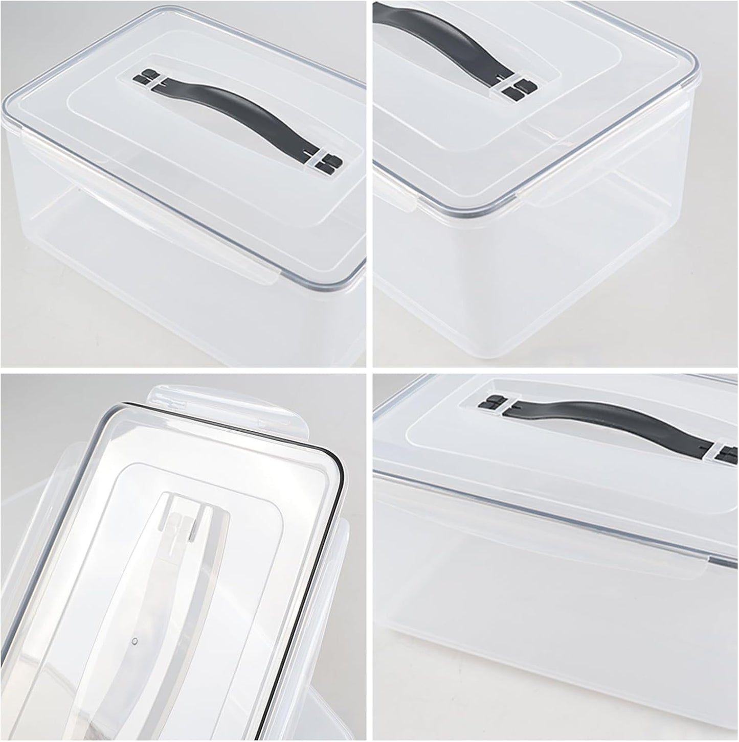 4-Pack 14.5 L Food Sealed Storage Container, Plastic Boxes with Airtight Lid