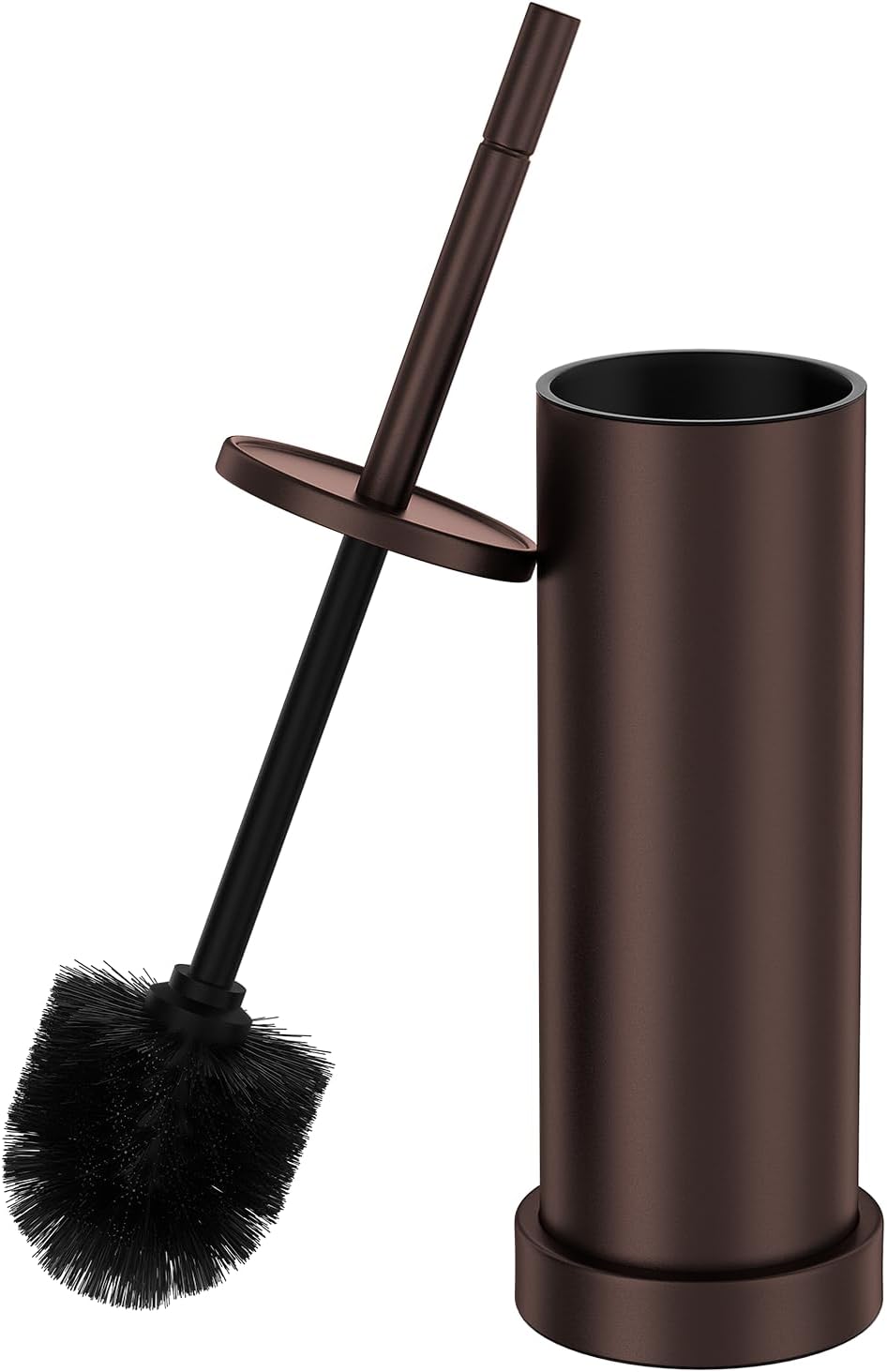 Toilet Brush and Holder Set: 304 Stainless Steel Heavy Duty Toilet Bowl Brush and Holder with Removable Inner Bowl and Splash Protection, Modern Long Handle Bathroom Cleaning Tool