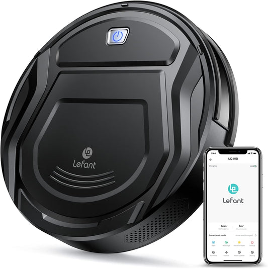 Lefant Vacuum and Mop Combo, WiFi/App/Alexa Control, 2000Pa Strong Suction 2 in 1 Mopping Robotic Vacuum Cleaner, Self-Charging, No Tangling, Slim, Ideal for Hard Floor, Pet Hair, Carpet M210B