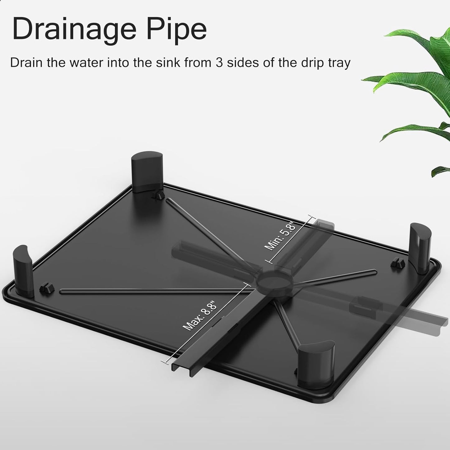 Dish Drying Rack, Large 2 Tier Stainless Steel Dish Rack for Kitchen Counter with a Drainboard, Cutlery, Cup Holder, Kitchen Organizers and Storage Rack, 17" L x 13" W, Black