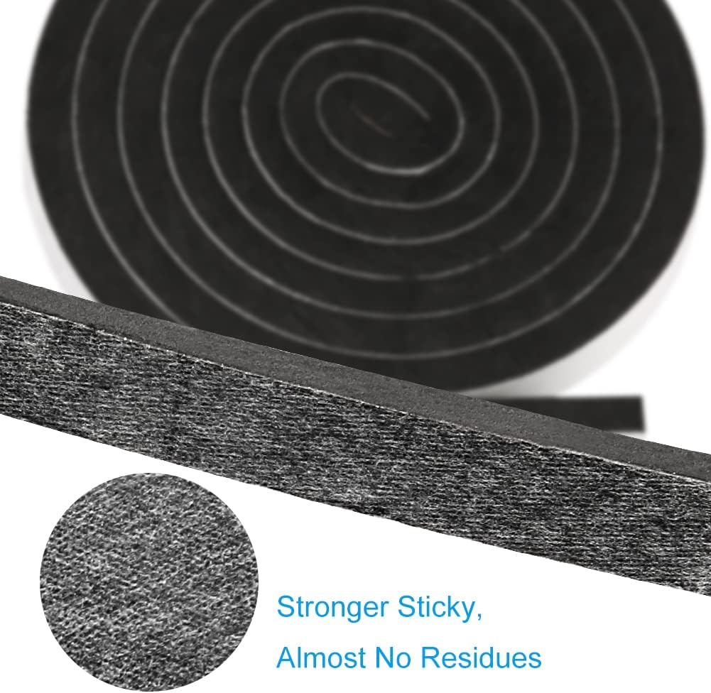 Weather Stripping Door Seal, 1/2 Inch Wide X 3/8 Inch High Density Foam Tape Weather Strip for Door and Window Insulation, Single Side Door Sealer Total 13FT