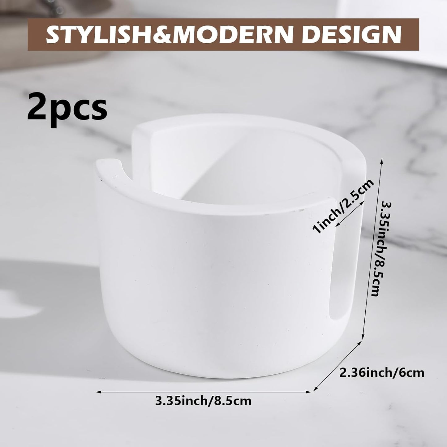 Geelin 2 Pack Diatomite Stone Sponge Holder for Kitchen Sink Absorbent Sponge Drying Rack Dish Organizer Kitchen Accessories Sink Tray(White)