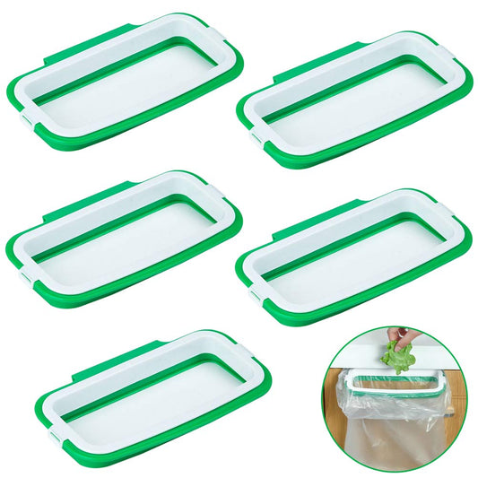 VinBee 5 PCS Portable Trash Bag Holder Hanging Trash Garbage Bag Holder Hanging Kitchen Cupboard Door Back Style Stand Trash Garbage Bags Storage Rack for Kitchen Cupboard