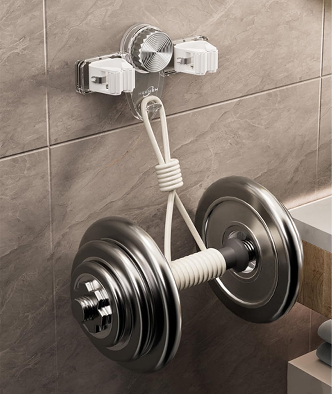 Mop and Broom Holder Wall Mount, No Punching Required Broom and Mop Organizer Wall Hanging with Hooks for Bathroom, Laundry Room, Garage, Kitchen,Garden Tool Organizer Storage (1pcs Transparent)