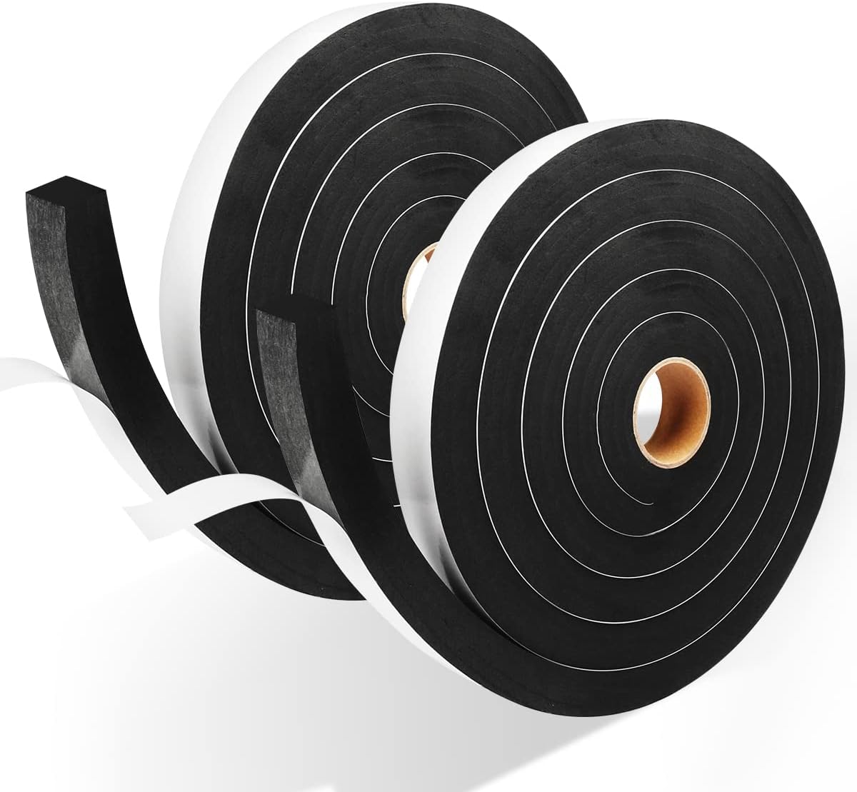 2 Rolls Foam Tape Weather Stripping Door Seal, 1'' W x 3/4'' T High Density Seal Strip, Adhesive Closed Cell Weather Strip Total 16.5 Feet Long…