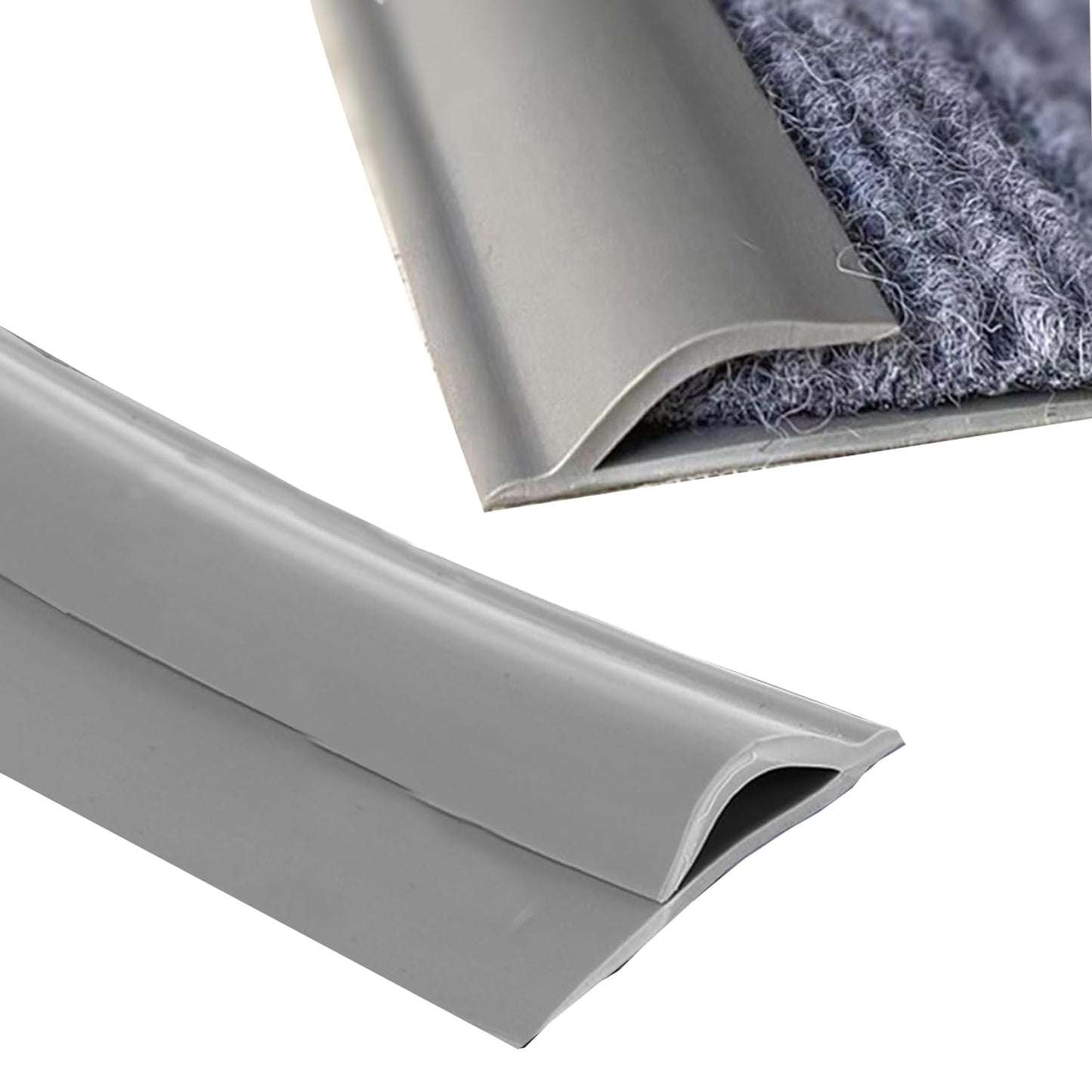 Self Adhesive Carpet Transition Strip with Edge Trim, Designed for Seamless Transitions from Carpet to Tile or Vinyl Floors, Perfect for Doorways.(Gray,30ft)