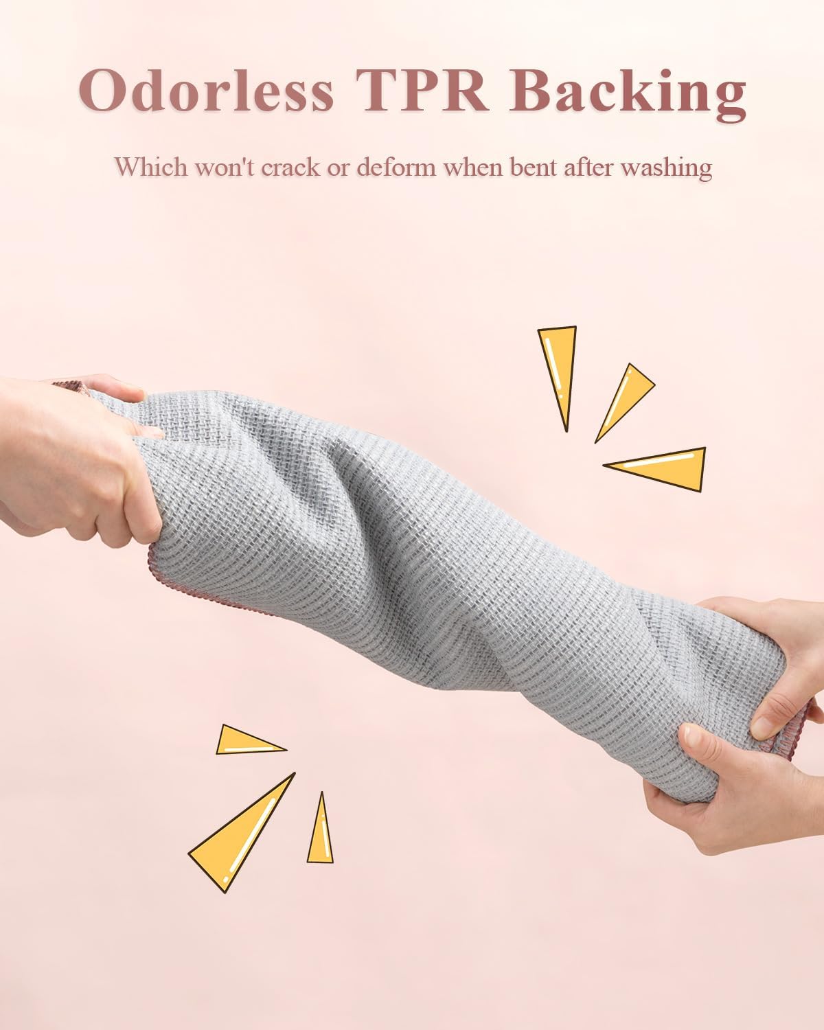 hicorfe Indoor Doormat,Front Back Door Mat TPR Backing Non Slip Mats 24"x35" Absorbent Resist Dirt Entrance Doormat Inside Floor for Entryway Washable Low-Profile(Light Pink)