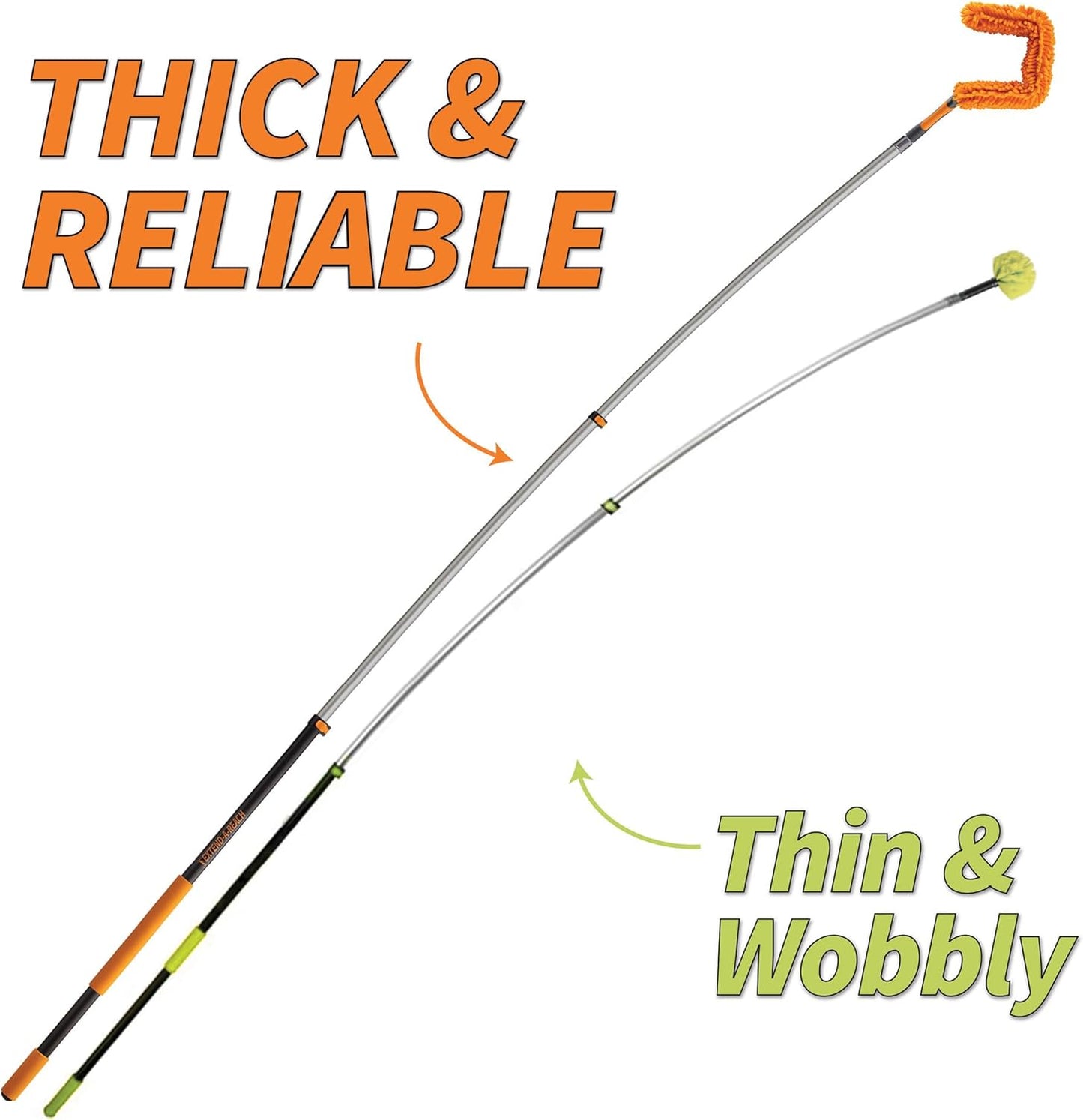 Ceiling Fan Blade Duster Cleaner with 4-14 ft Extension Pole (20ft Reach) // Flexible Fan Cleaner for Ceiling Fans // Microfiber Ceiling Fan Brush Cleaner with Pole // Best Ceiling Fan Cleaning Tool