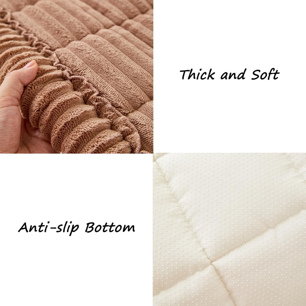 Couch Cover for Dogs Washable, Fuzzy Pet Couch Covers for 3 Cushion Sofa Pet Friendly, Non Slip Sofa Cover (Dark Brown, 27.6" x 70.9"/70 x 180cm)