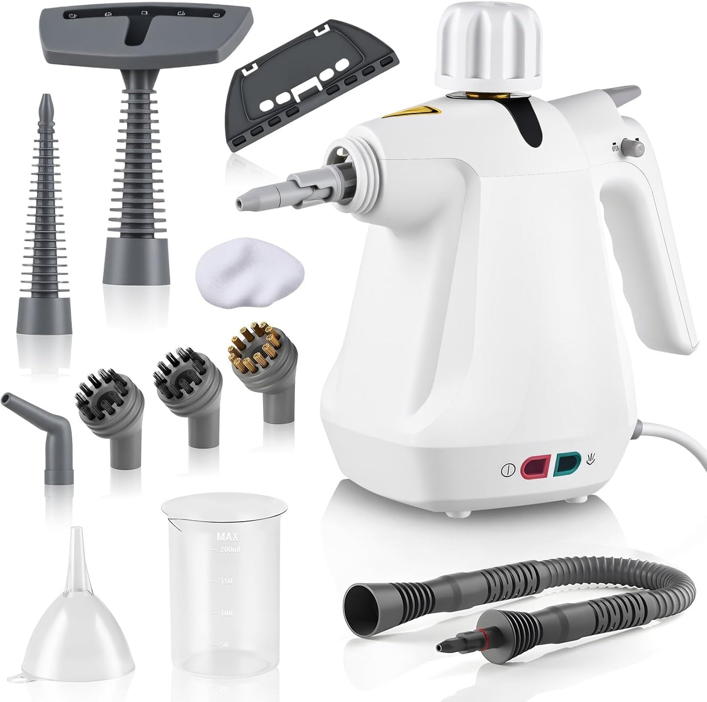 Pressurized Handheld Steam Cleaner with 11 pcs Accessories and Safety Lock, Multipurpose Steam Cleaner for Home, Portable Steamer for Cleaning Kitchen, Bathroom, Car, Floor, Furniture, Grout, Couch