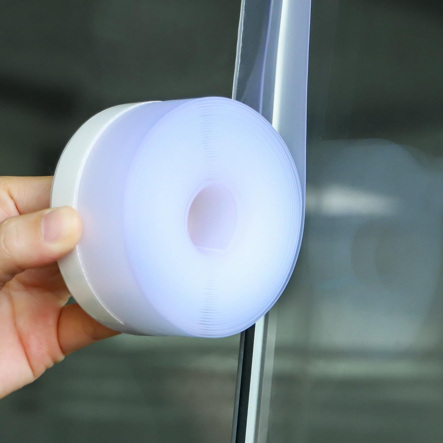 FOURGUN Weather Stripping Door Seal 45 MM * 16.5FT Insulates Soundproofs Perfect for Door Frames Windows Bathroom Shower Glass Gaps Blocks Cold Air Rain Door Seal Strip