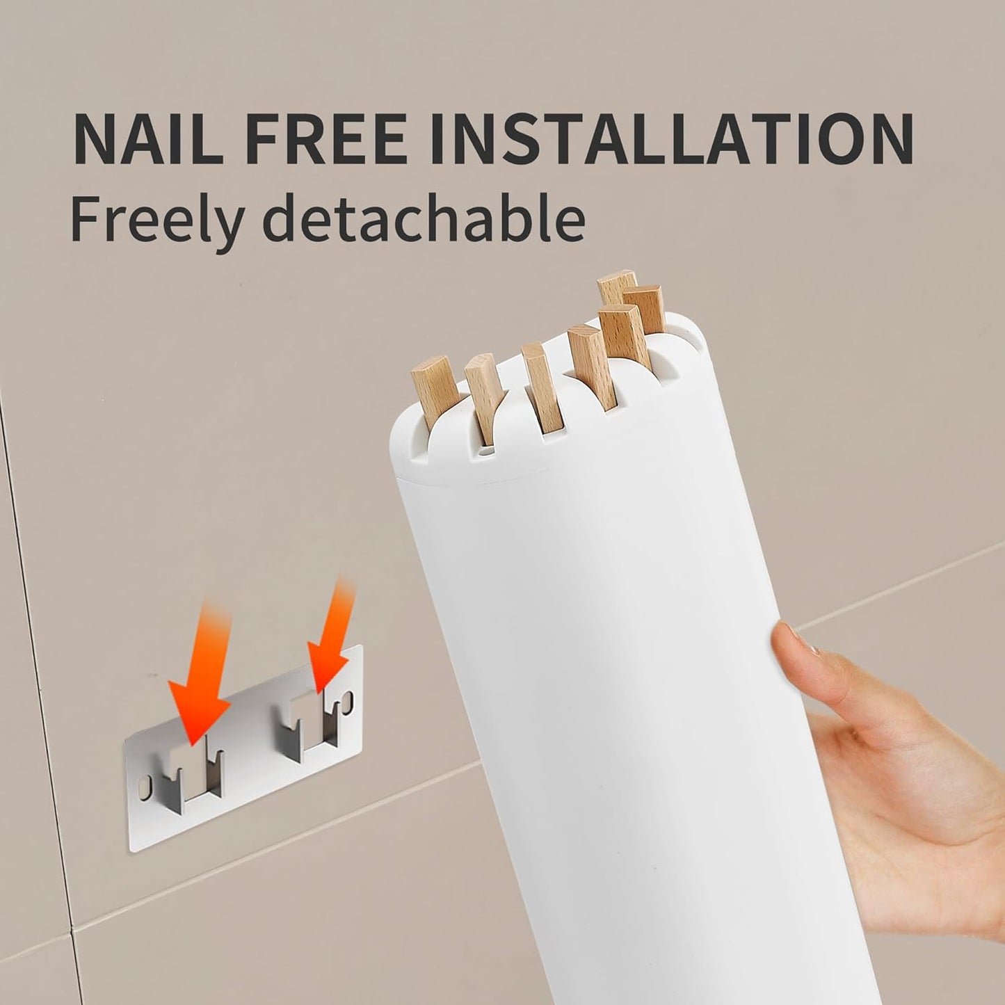 LEQ Wall Mounted Clothes Drying Rack, Garment Rack Foldable Space Saving Laundry Drying Rack with 7 Hanging Rods,Drying Rack Clothing for Laundry Balcony Bedroom Household Wooden