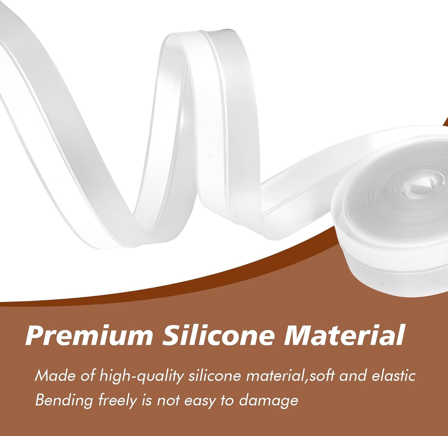 RECAPS 35mm 16.4 Feet Silicone Weather Stripping Door Seal, Transparent Under Door Gap Filler for Draft Stopper Adhesive Doors Windows and Shower Glass Gaps