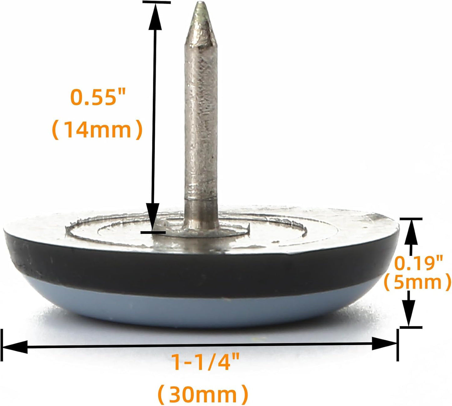 Furniture Glides Sliders-Furnigear PTFE (Teflon) Chair Leg Movers Sliders for Carpet and Hardwood Surface - Move Your Furniture Easily & Safely - Best Floor Protector (1-1/4", 24pack)