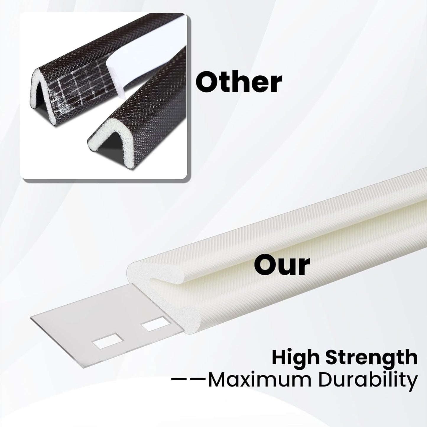 V Shape Foam Weather Stripping Door Frame Seal Strip 2Pcs×26FT Brown, Draft Stopper, Insulation Winter, Weatherstripping, Gap Sealing, Soundproofing, Self-adhesive Used for Exterior Front Door Side