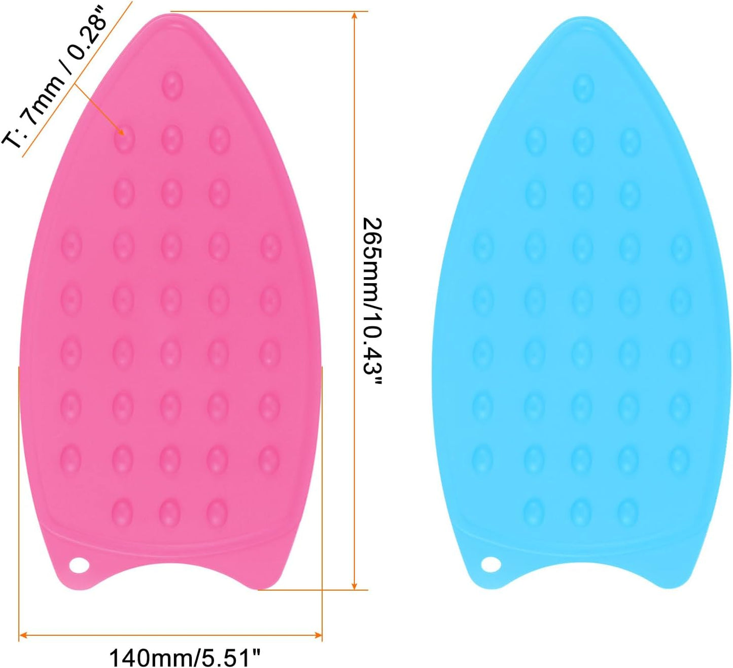 HARFINGTON 2pcs Silicone Iron Rest Pad, Multipurpose Iron Hot Resistant Mat Iron Rest Plate for Ironing Board Hot Heat Resistant Steam Compact Mat, Fuchsia/Blue
