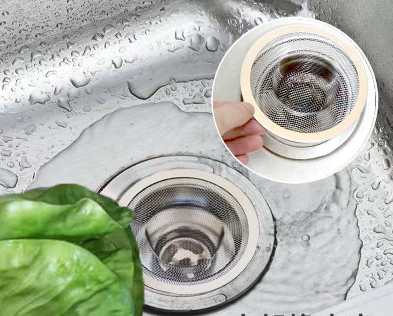 8PCS Metal Mesh Kitchen Sink Strainer, 3.54" Stainless Steel Slop Basket Filter Trap, Mesh Sink Drain Strainer Kitchen, Hair Basket Drain - Fits Most Kitchen Bathroom Sinks Shower Floor Drain