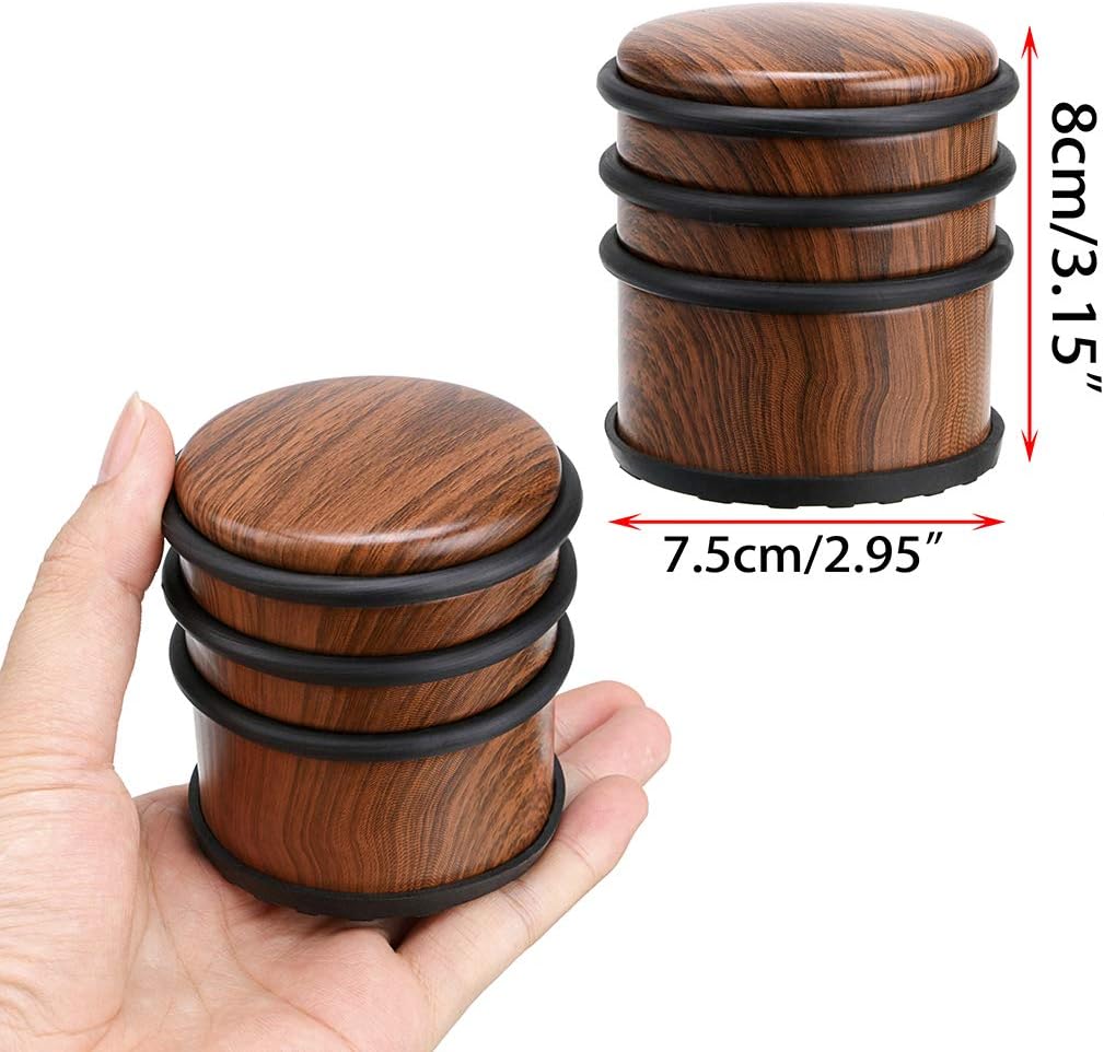 Sumnacon Heavy Duty Floor Door Stopper No Drill, Durability Stainless Steel Door Stops With Anti-skid Rubber- Contemporary Decorative Safety Door Wedge for Home Office Commercial Industrial, WoodGrain