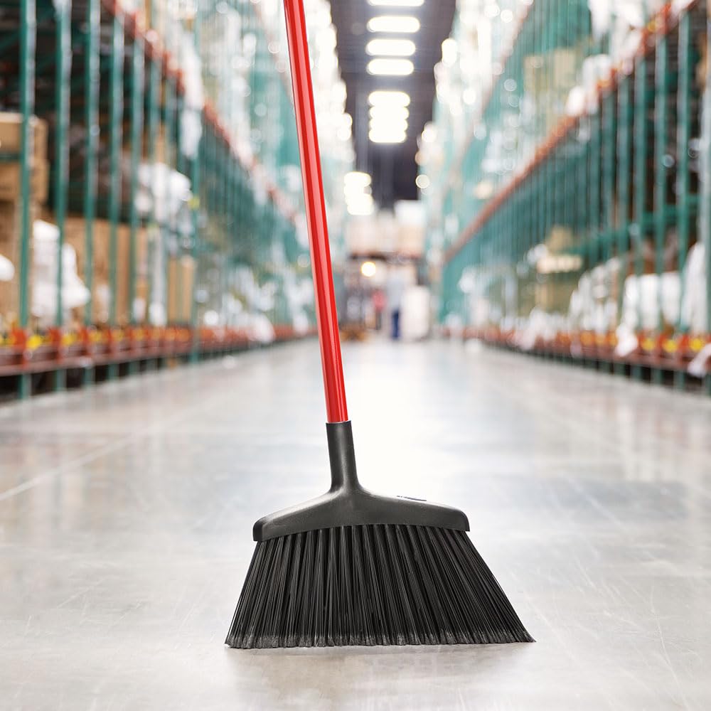 Libman Commercial 997 Wide Commercial Angle Broom, 55" Length, 15" Width, Black/Red (Pack of 6)