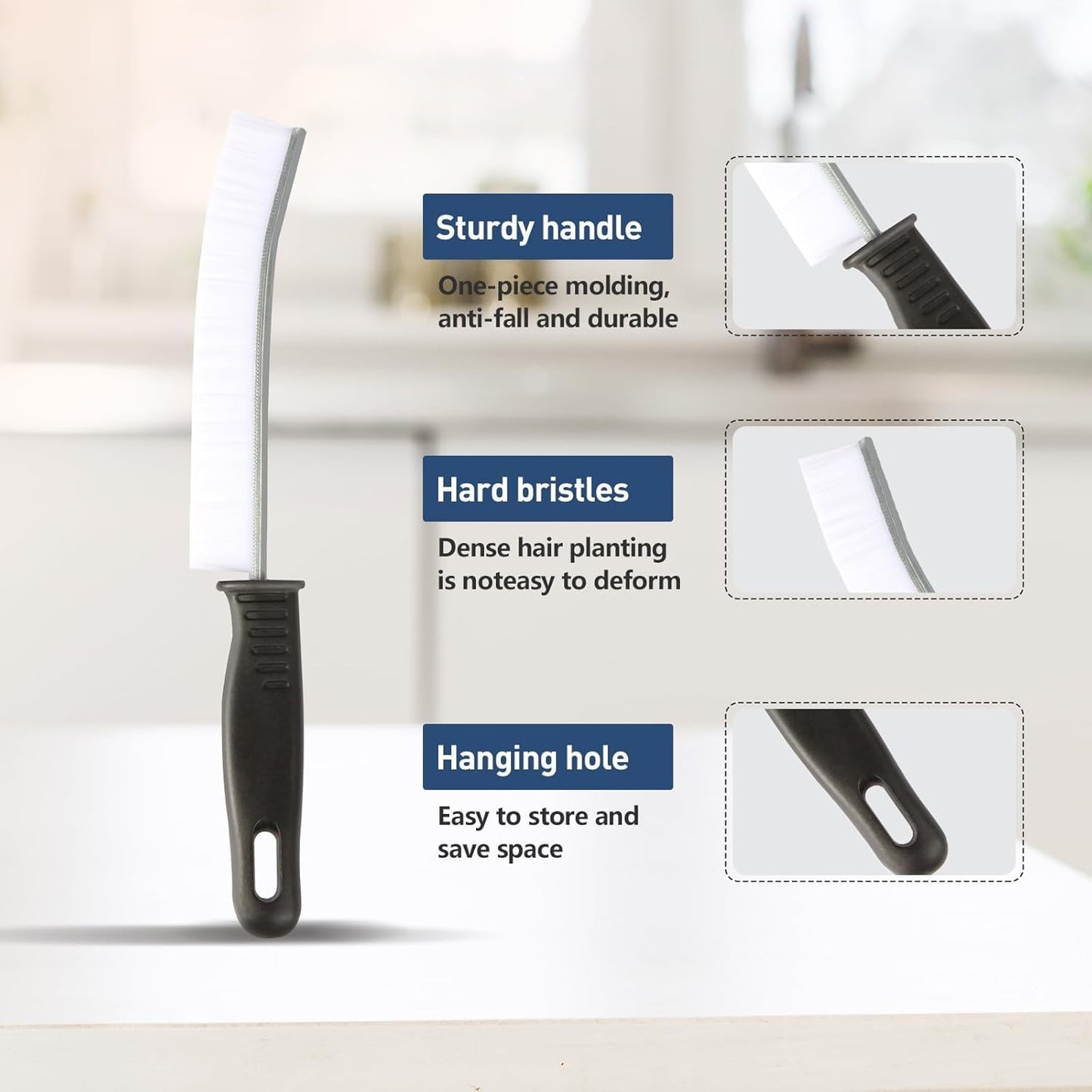 Crevice Cleaning Brush Set, 6 Pack Gap Cleaning Brushes for Bathroom, Kitchen, Window Track, Hard Bristle Grout Cleaner Tool for Deep Crevice and Narrow Space Cleaning