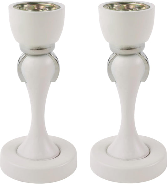 Magnetic Door Stop, Magnetic Door Catch, Door Holder, Door Stops, Wall Mounted, Floor Mounted, Door Banging Prevention (White, Large x 2pack)