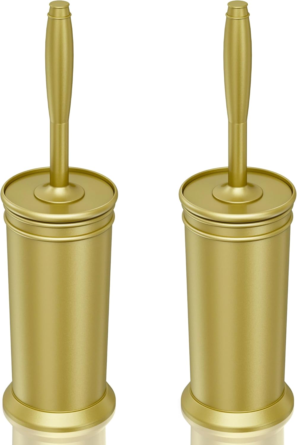 UPTRONIC Toilet Brush, Aluminum Alloy Toilet Brush and Holder Set with Extra Long Handle Durable Bristles Toilet Bowl Brush and Covered Holder for Toilet Scrubber for Bathroom Cleaning