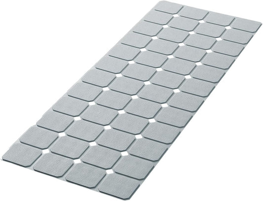 Bathtub Mat Non Slip Silicone Foldable Extra Long Tub Mat Strong Suction Cups & Large Drain Holes, Durable,Machine Washable for Smooth Surfaces Shower Mat, Ideal for Families Beige,15"x40" Grey