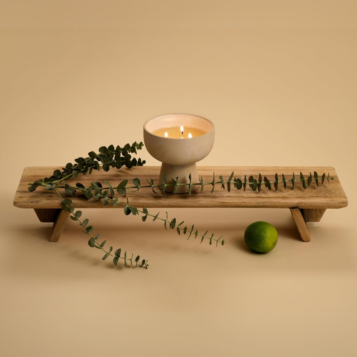 New BLUEME Wellness Candle Wax Refill, Contains Essential Oil, Sustainable, Hand Finished, Hand Poured, Premium, Luxury Ceramic, Natural Cotton Wick (12oz, Eucalyptus & Lime)