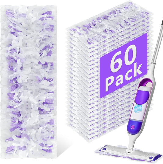 60 Pack Disposable Power Mop Refills Pads Compatible with Swiffer Power Mop,Spray Wet Pads Refill,Disposable Spray Mopping Pads Refills for Multi-Surface Floor Cleaning